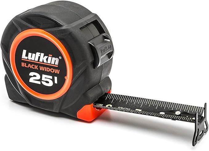 Crescent Lufkin 1 3/16 X 25 Black Widow Black Dual Sided Tape Measure L1025b