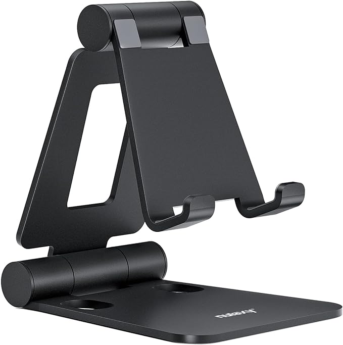 Nulaxy Adjustable Dual Folding Cellphone Stand (Compatible with iPhone and All Phones)